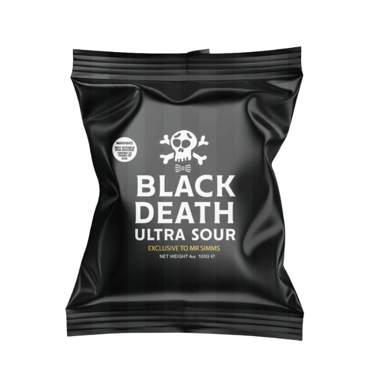 BlackDeath Ultra Sours packaging on a white background