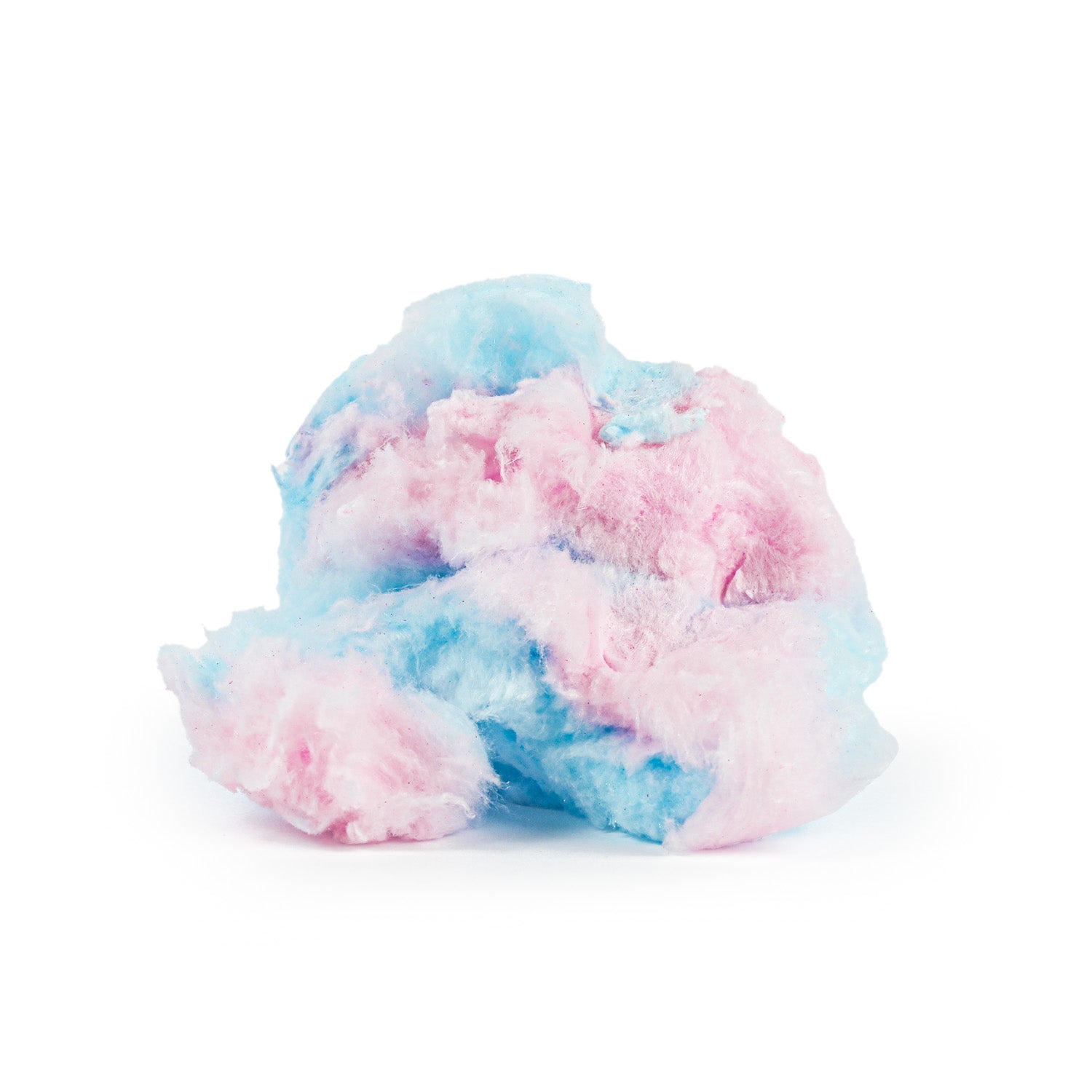 Two back views of a “Sour Blue Razz Cotton Candy” container showing nutrition facts, ingredients, and barcode labels.