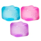Three colorful nice cube-shaped squish Needoh toys with 'Nee Doh' branding on a white background.