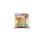 Boxed Fluffiemellies Cheese Toast brown squishy toy with bunny-shaped design in clear packaging.