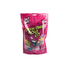 A pink “Sour Boy Cotton Candy Pickle Kit” package with bold graphics and cartoon illustrations, displayed on a white background.