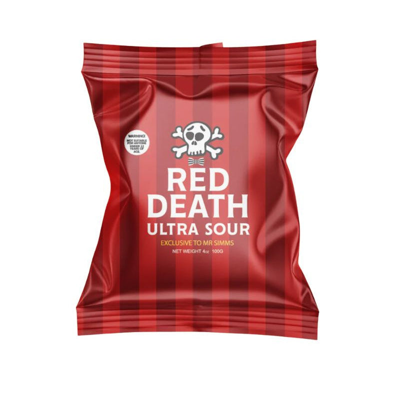 Red Death Ultra Sour packaging on a white background