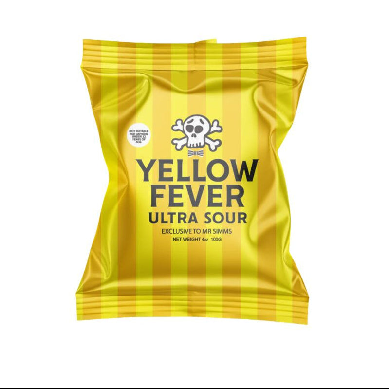 Yellow Fever Ultra Sour snack package on a white background