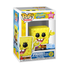 Spongebob Funko Pop inside white box with clear viewing area. Bottom text "Spongebob with Pretty Patties Vynil Figure, Glow in the dark"