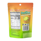 Peelerz Gummy Caramel Apple flavor candy in a 30g resealable stand-up pouch by AMOS, showing the nutrition facts panel and barcode on a white background.