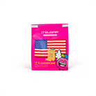 Bright pink IT’SUGAR “IT’S American” candy mix bag featuring an American flag graphic and cartoon illustration, displayed upright on a white background.