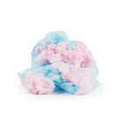 Two back views of a “Sour Blue Razz Cotton Candy” container showing nutrition facts, ingredients, and barcode labels.
