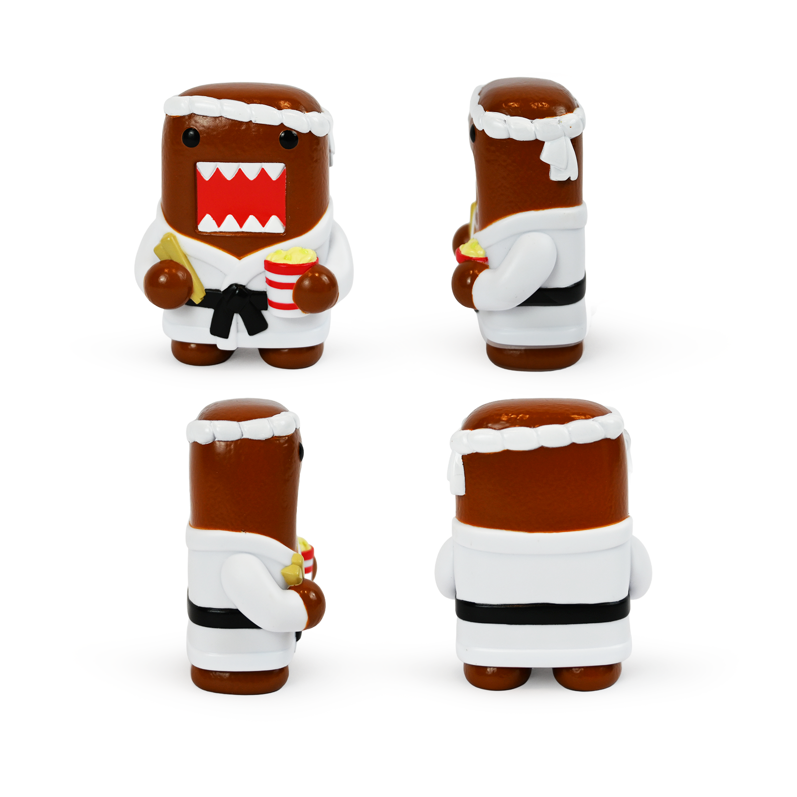 Figure of Domo in a Karate uniform on a white background