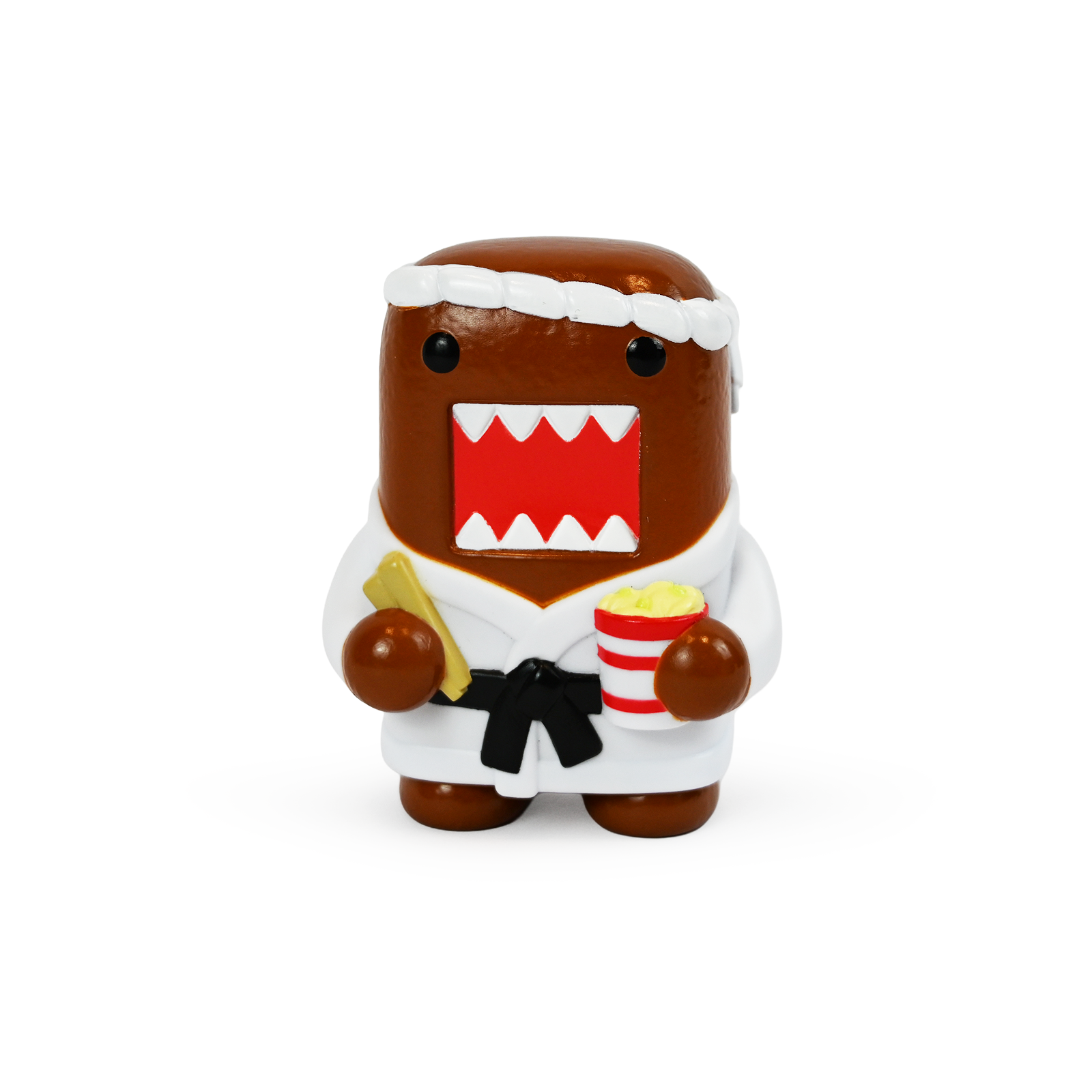 Figure of Domo in a Karate uniform on a white background