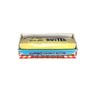 Packaged ‘Jumbo Squishy Butter’ novelty toy designed to resemble a stick of butter inside a clear plastic tray and cardboard wrapper, shown on a white background