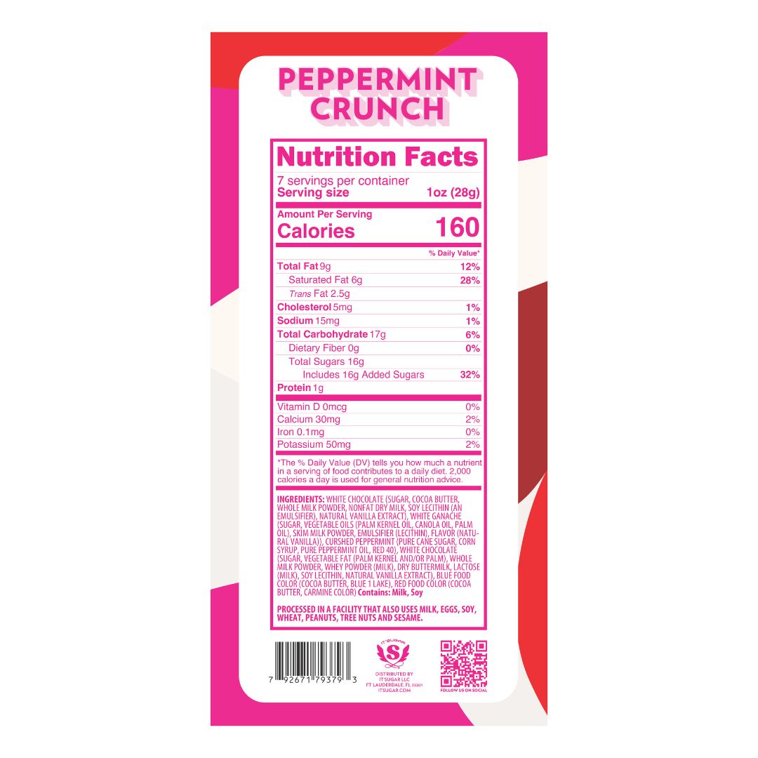 IT'SUGAR Peppermint Crunch Milk Chocolate Bar 7oz