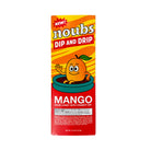 A package of Noubs Dip and Drip Mango Sour Candy with Chamoy Dip, featuring a bright red and yellow design with a cartoon mango character.