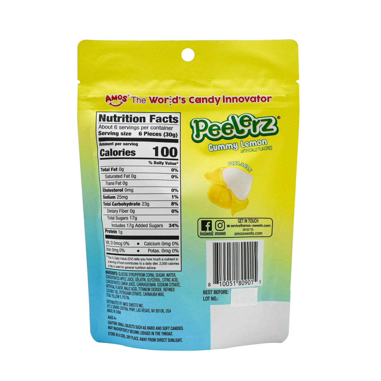 Gummy Peelerz Lemon 6oz – IT'SUGAR