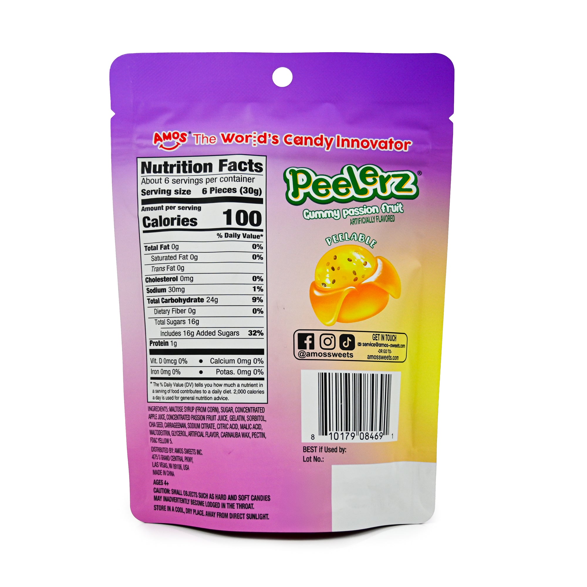 AMOS Passion Fruit Gummy Peelerz 6oz – IT'SUGAR