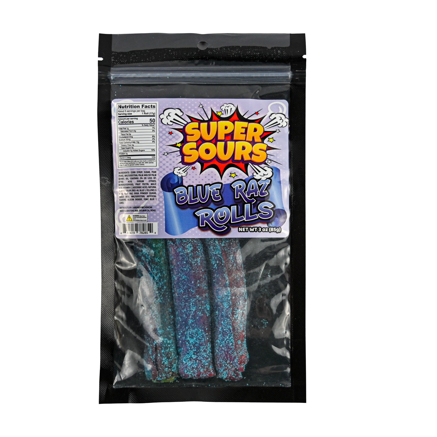Super Sours Blue Raz Rolls – IT'SUGAR
