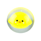 Yellow chick inside clear squeeze ball