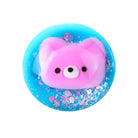 Pink fox inside blue glitter squeeze ball