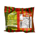 A red and green foil bag of Mr Simms Sweet Shop Water Melancholy Ultra Sour watermelon flavoured hard boiled sweets, showing the back of the packaging with product details, a nutrition facts label, and a barcode on a white background.