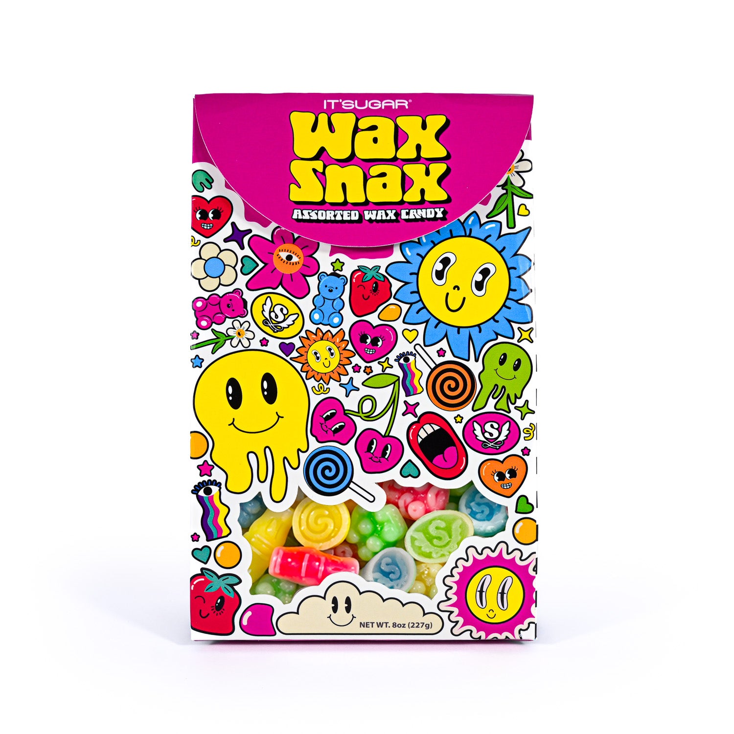 Wax Snax packaging with colorful design on a white background