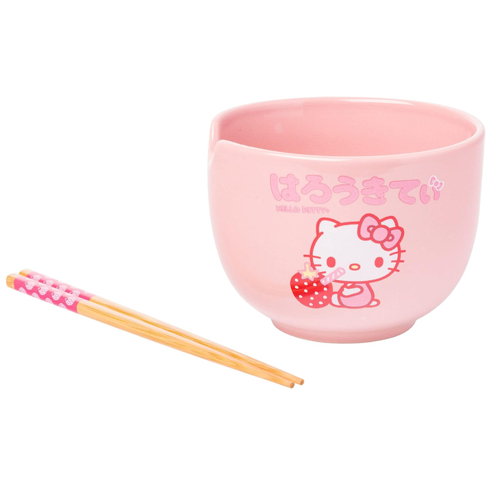 Hello Kitty Strawberry Milk Ramen Noodle Bowl Set
