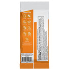 Orange and white snack package with nutritional information on a white background