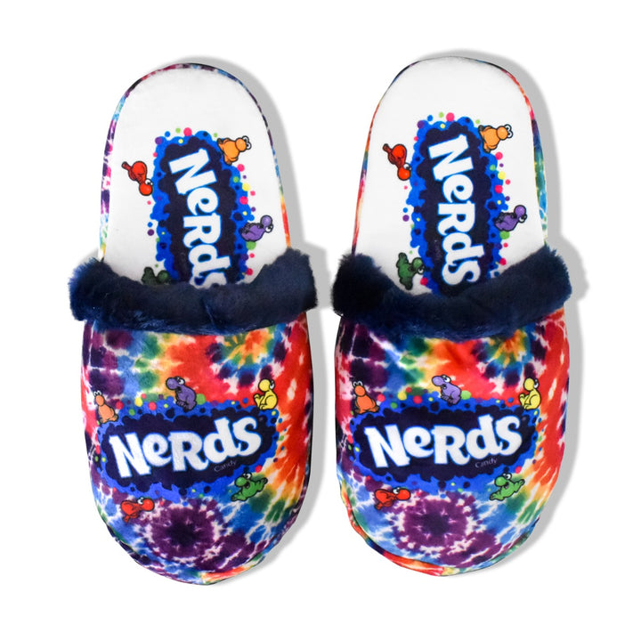 Nerds Tie-Dye Fuzzy Slippers