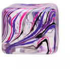 Square Nee Doh Niceberg Swirl squeeze toy with clear gel and purple, pink, and black marbled lines, shown against a white background.